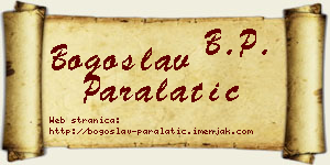 Bogoslav Paralatić vizit kartica